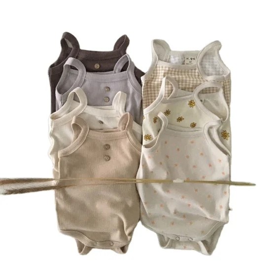 Summer Baby Girl Bodysuit Infant Floral Print Sleeveless Sling Romper