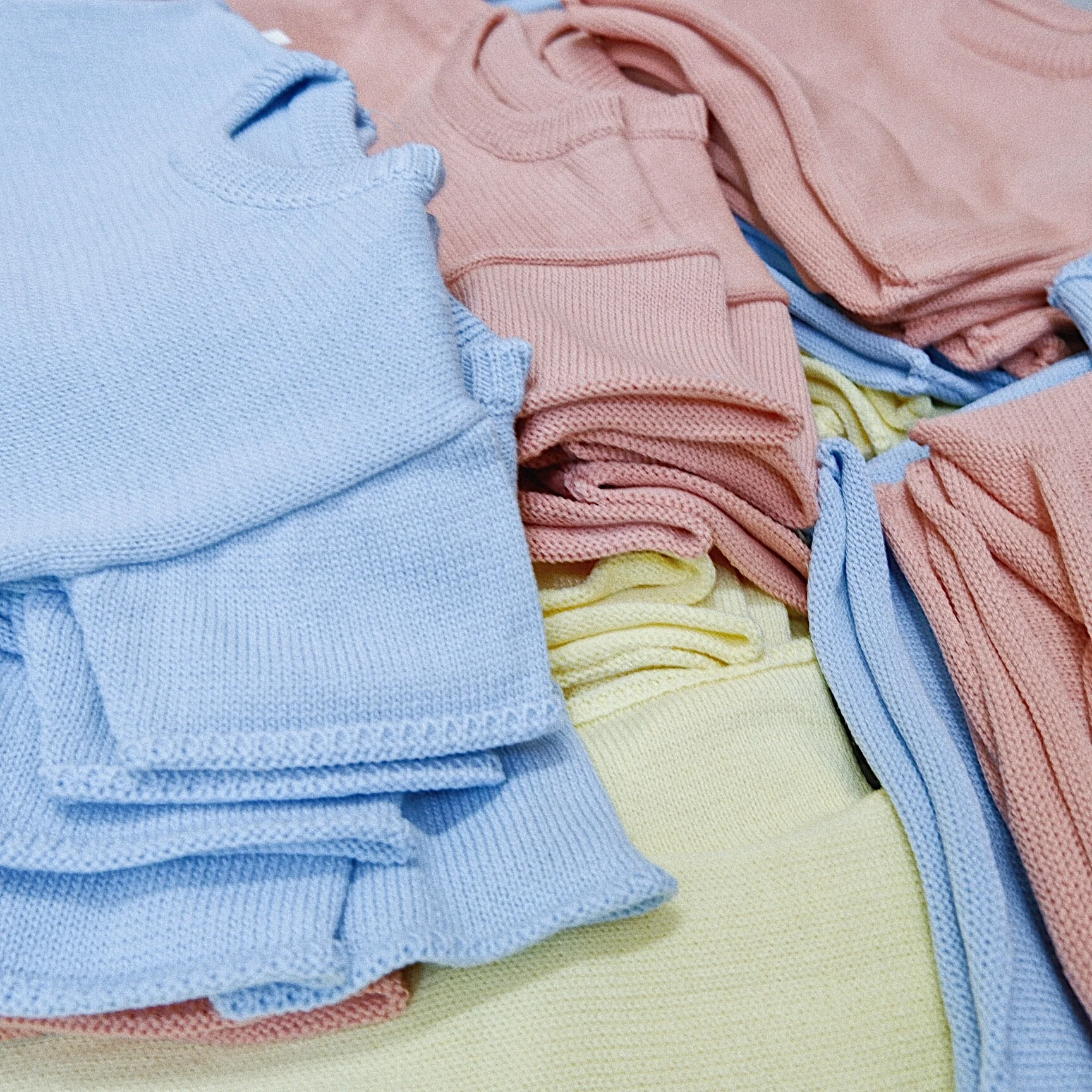 Cotton Knit Two Piece Set Custom Short Sleeve Sweater and Shorts Set Colorful Summer Roll Hem Shorts - Image 6