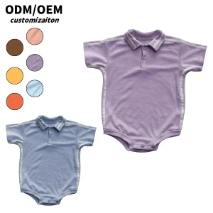 Summer Kids Short Sporty Casual Close-Fitting Soft High-End Simple Towel Fabric Crawling Wear Rompers Baby Clothing