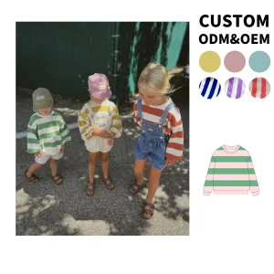 Custom Stripe French Terry Sweatshirt Oversize Baby Toddler Pullover