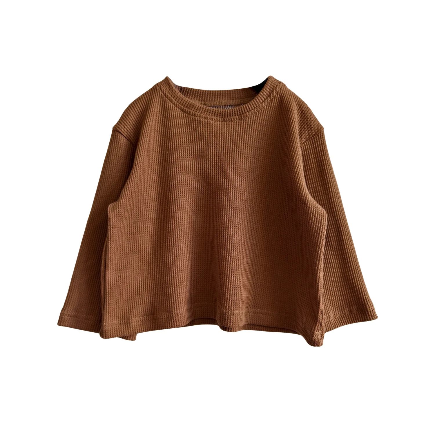 Custom Kids Clothes Set Toddler Girl Fall Outfit Baby Long Sleeve Top and Flared Pant 2-Piece Waffle Clothing Set - Image 5