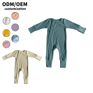 New Kids' Long-Style Ribbed Pajamas Lively and Light Full of Vitality and Liveliness Cute and Adorable Baby Rompers