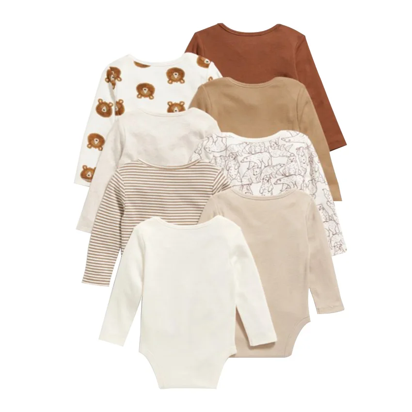 Baby Rompers 8 Pieces Sets Infant Clothes Autumn NewBorn Baby Rompers Ribbed Kids Jumpsuit Pajamas Spring New Born Boys Clothes - Image 4