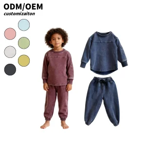 Customized Kids Clothes Set Kids' Long Sleeve T-Shirts and Long Pants 2 Piece Cotton Shirt Pant Set, Toddler Kids Sweatshirt