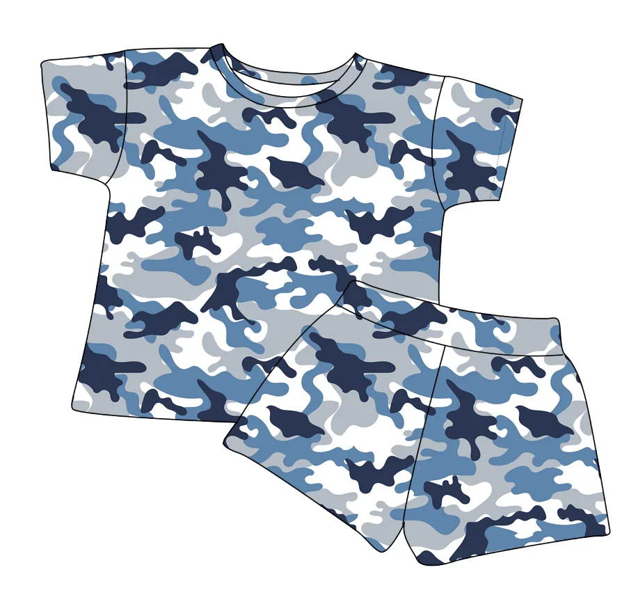 Camouflage Pattern Summer Baby Short Sets Knitted Cotton High Quality Short Tee &shorts 2 Pcs Casual Outfit Sets - Image 4