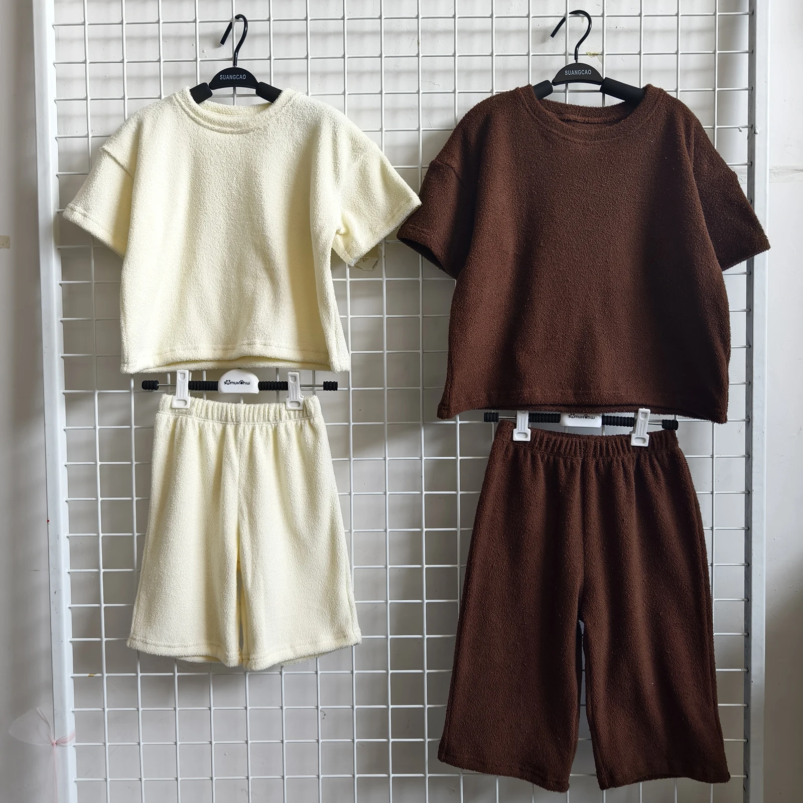 Summer Kids Short Fashionable Casual Close-Fitting Soft Bright and Individual Towel Cloth Set Baby Clothing - Image 2