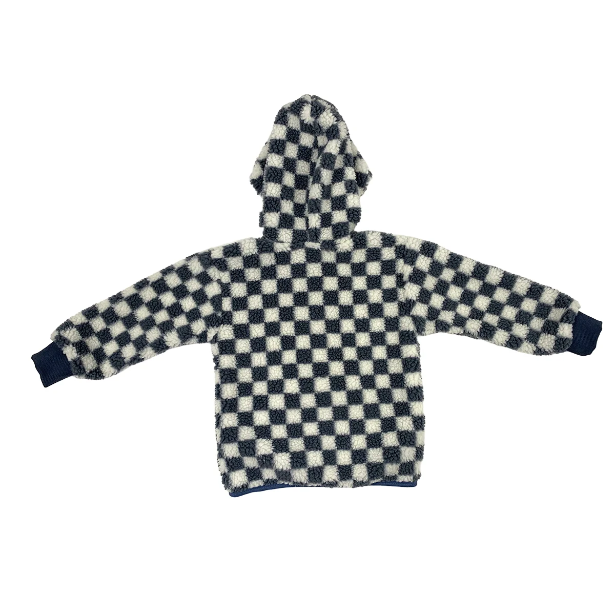 Winter Thick Fabric Toddler Baby Boy Girl Jacket Tops Checkered Pattern Long Sleeve Kids Pullover Fleece Sherpa Coat - Image 2