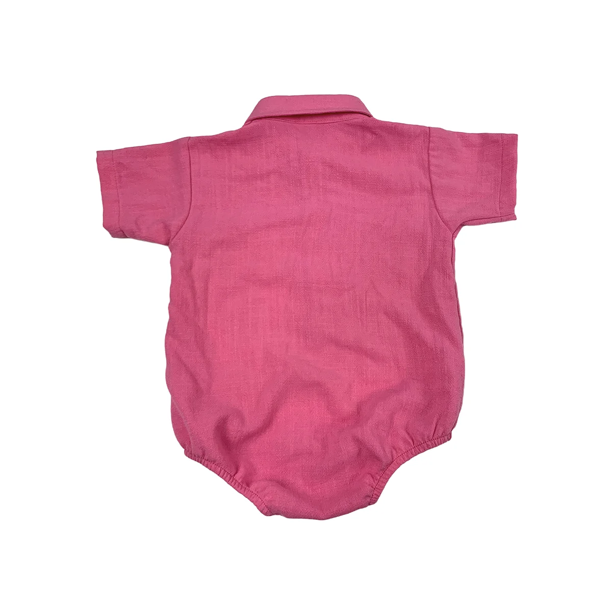 Cotton Infant T-shirt Romper with Snap Button Casual Cotton Linen Romper Toddler Onesie Spring Summer Bodysuit - Image 2