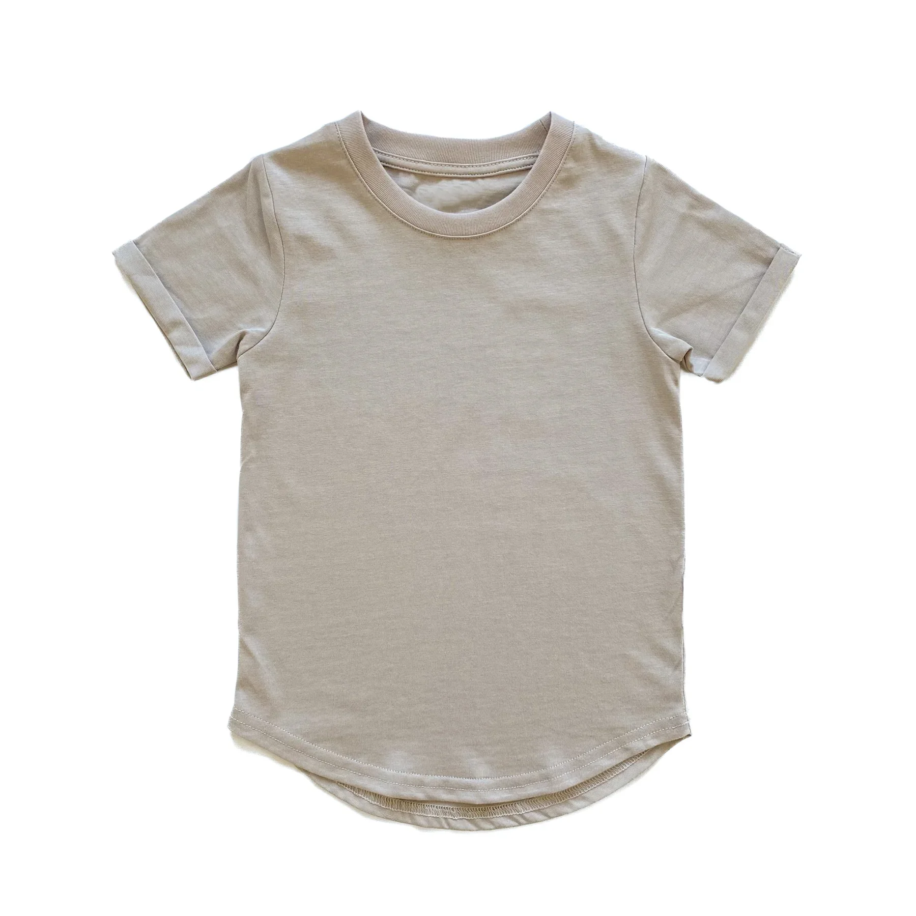 Custom Summer Baby Shirt Short Sleeve Curved Hem Basic Tees Tops - Image 4