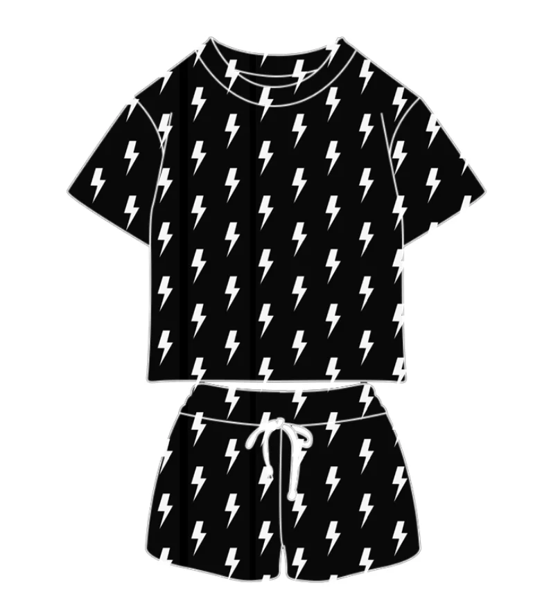 Custom Printing Summer Baby Short Sets Knitted Cotton Seamless Pattern Short Tee &shorts 2 Pcs Casual Outfit Sets - Image 2