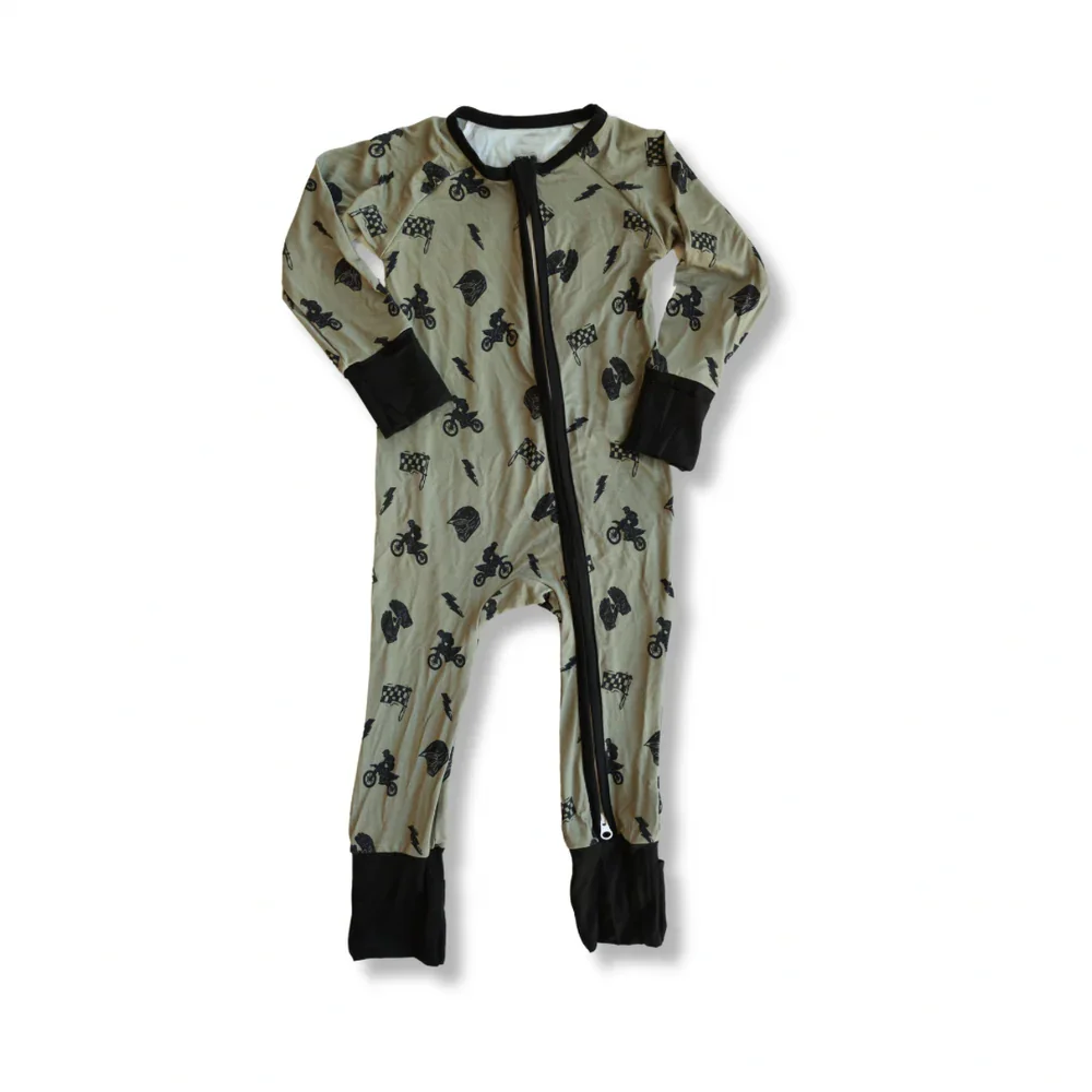 Baby Boys Girls Camouflage Pattern Bamboo Pajamas Zippered Romper Newborn One-piece Bodysuit Baby Toddler Clothing - Image 5