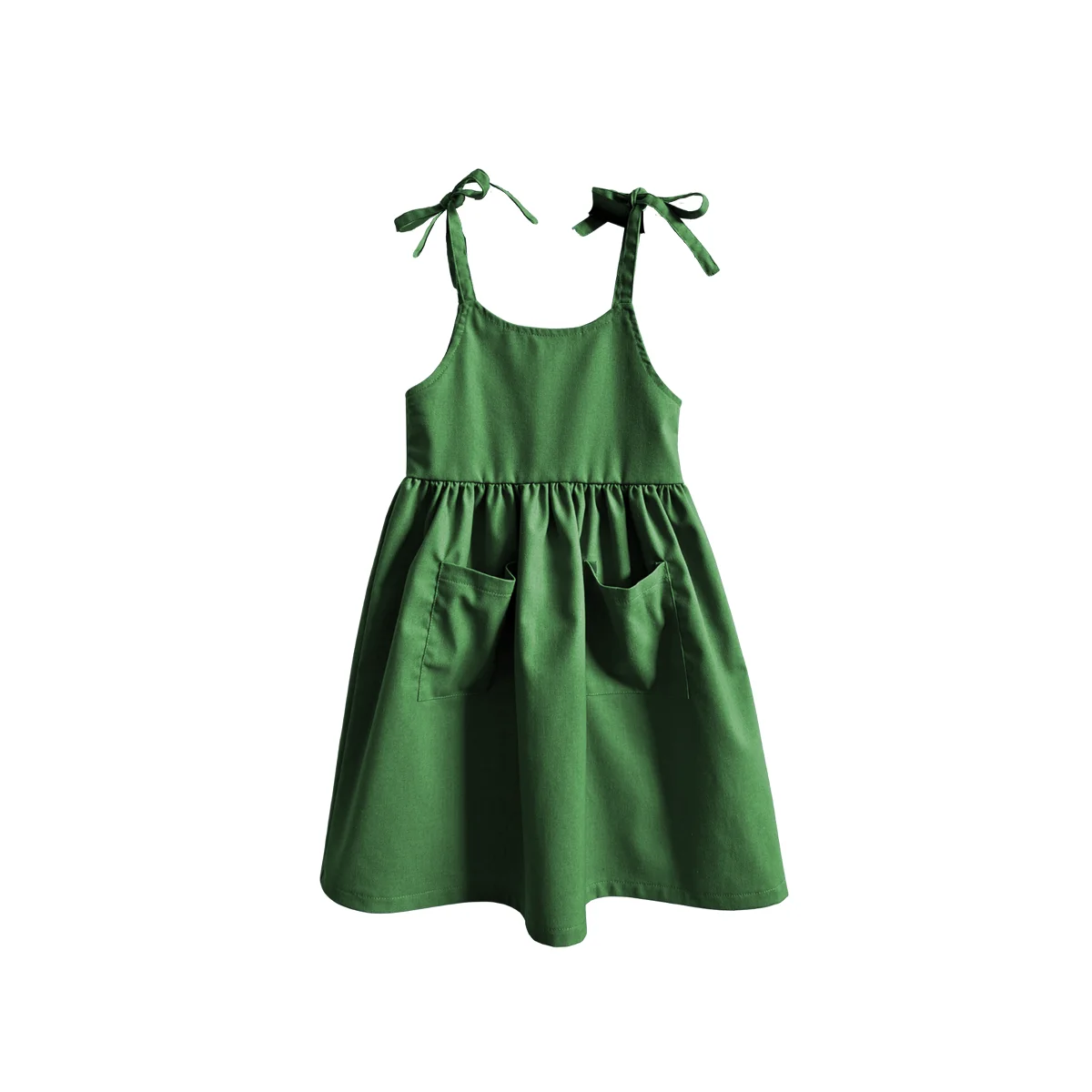 Summer Girls' Short Dresses Lively Cute and Fashionable Cotton and Linen Doll-Style Short Skirts - Image 3