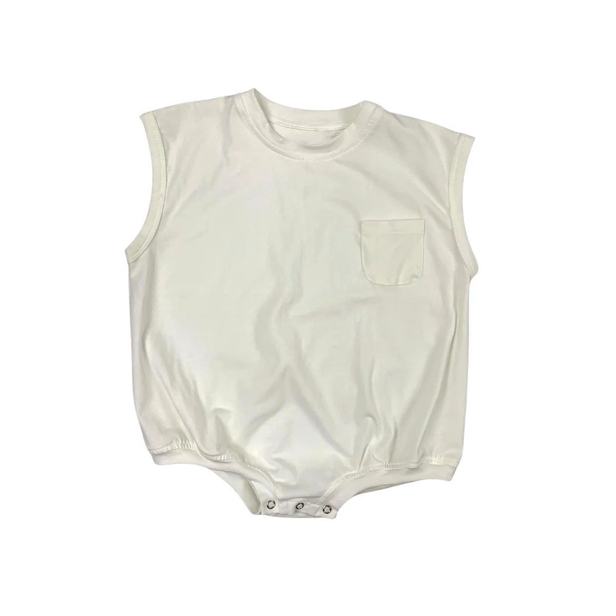 Factory Wholesale Jersey Cotton Solid Color Custom Pattern Breathable Sleeveless Baby Rompers for Summer - Image 4