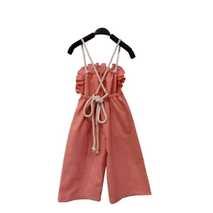 INS Unisex Linen Cotton Lacing Pants Custom Color Overalls for Summer Printed Techniques Factory Price