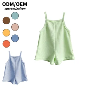 Hot Sale Fresh & Trendy Brightly Colored Waffle Jumpsuits Sporty Casual Baby Rompers Fashionable for Kids