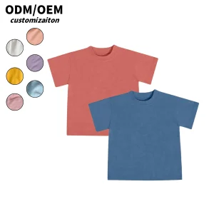 Custom Summer Baby Girl T-Shirt Short Sleeve Cotton Knitted Blouses Sweet Style Solid Color Batik Cute Kids Clothing