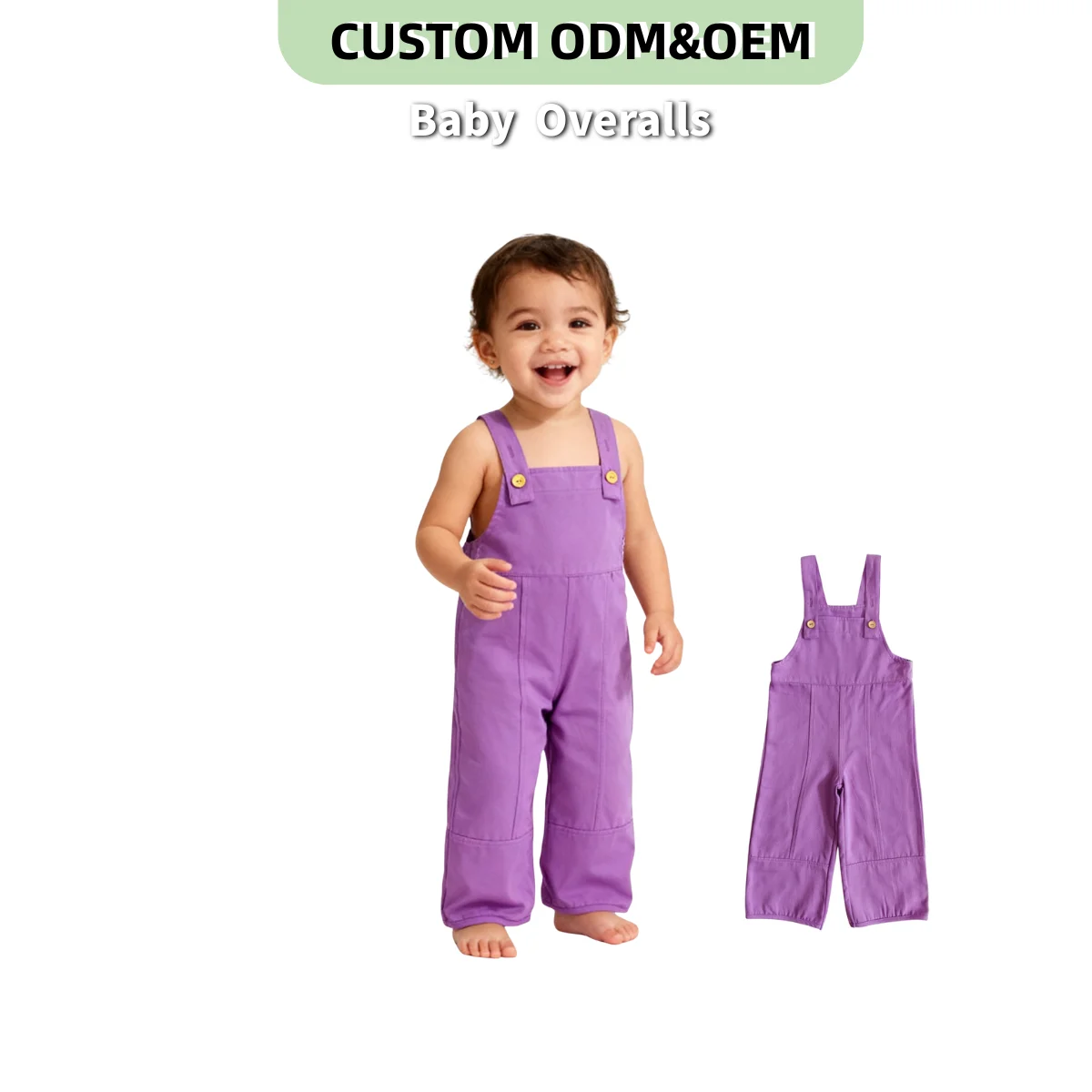 OEM Kids Clothes Set Trendy Toddler Girl Twill Jumpsuit Overall Long Casual Loose Bib Pants