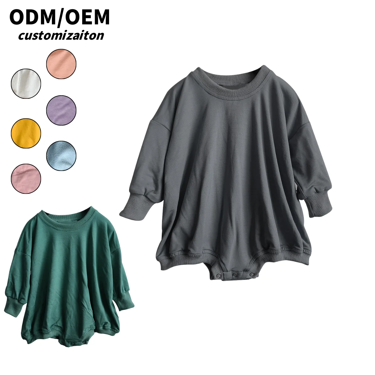 Spring & Autumn Kids Lightweight Cheerful Bamboo Fiber Pajamas Long-Sleeved Unique Bright Fashionable Trendy Baby Rompers