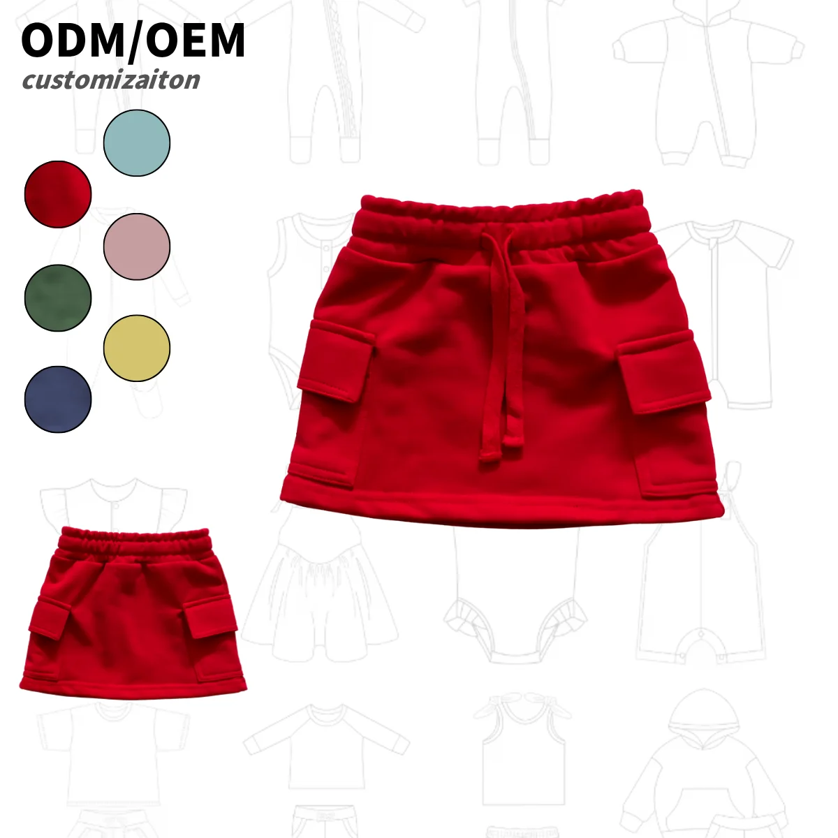 Summer Fashionable Trendy Girls Dress Comfortable Soft Cotton Short Sweatshirt with Unique Bright Skirt for Kids