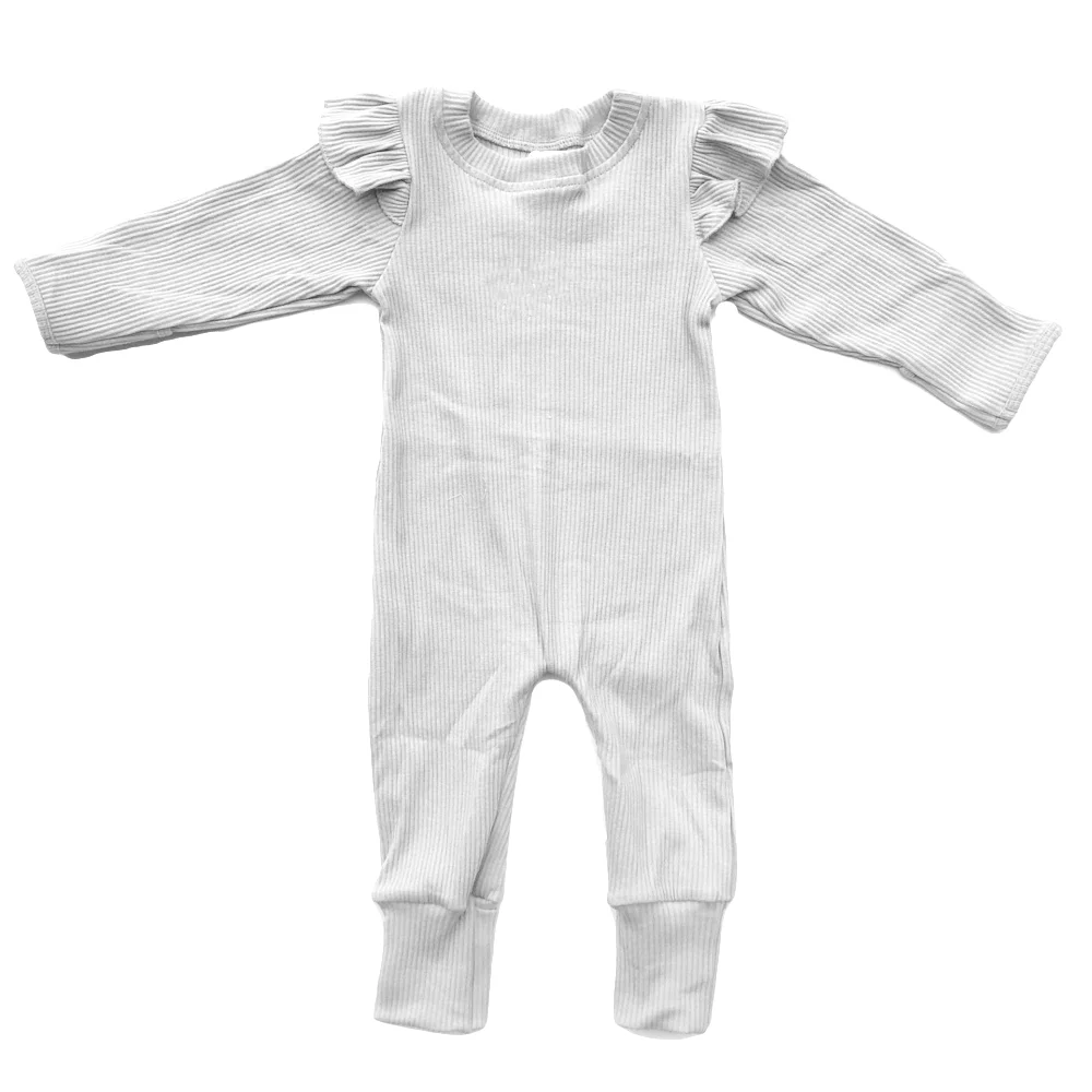 Dynamic Sophisticated Simple Kids Spring & Autumn Long-Sleeved Pajamas Fashionable Trendy Ribbed Baby Rompers - Image 6
