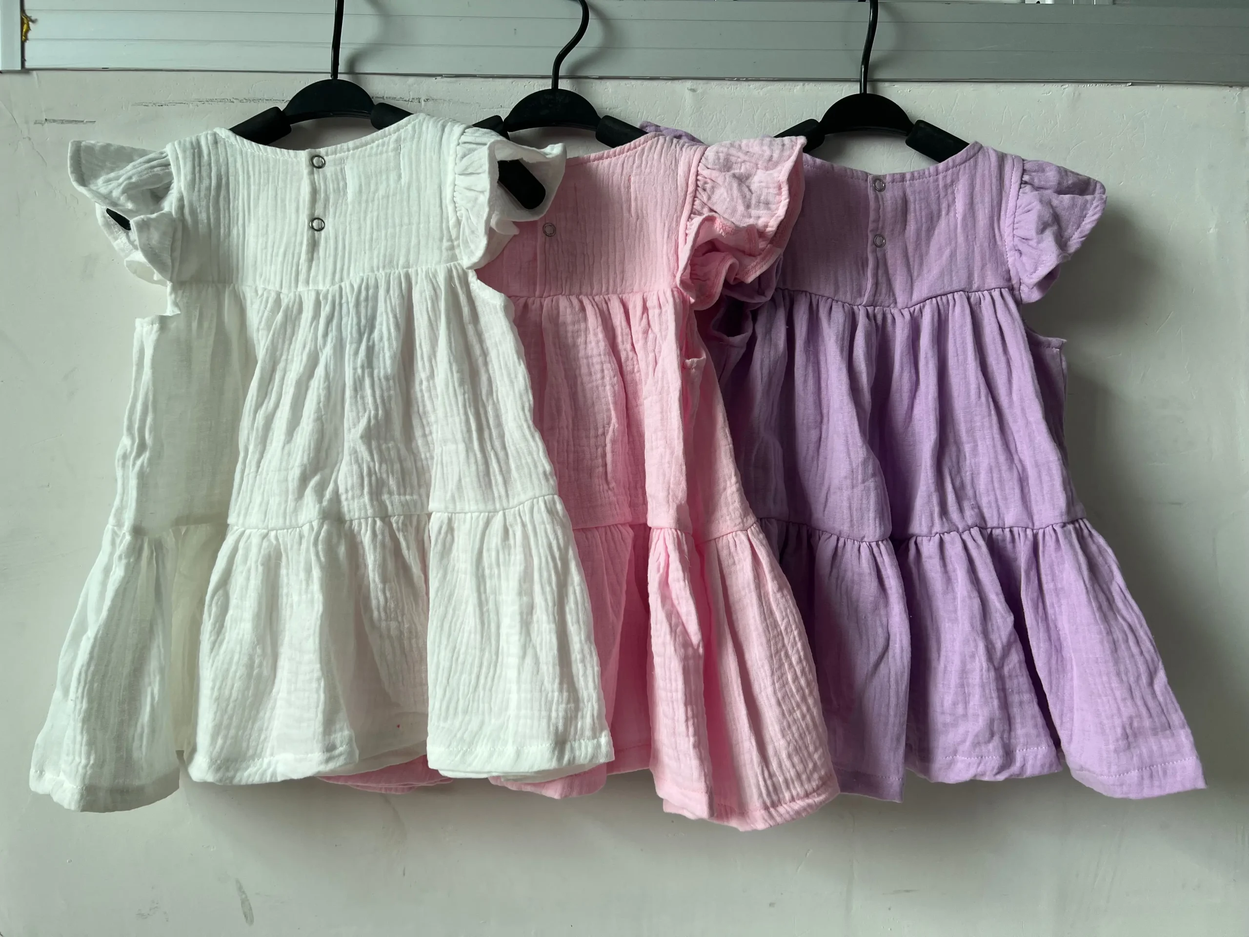 Flutter Sleeves Baby Girl Dress Summer Muslin First Birthday Dress - Image 2