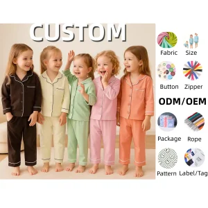 Wholesale Kids Boys Girls Cotton Long Sleeve Pajamas Two-piece Shirt and Pants Set Soft Baby Clothing