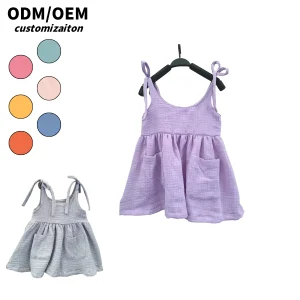Customized Summer Girls Dress Unique Crepe Halter Design Sweet and Cute with Light Energy Long Novel Style