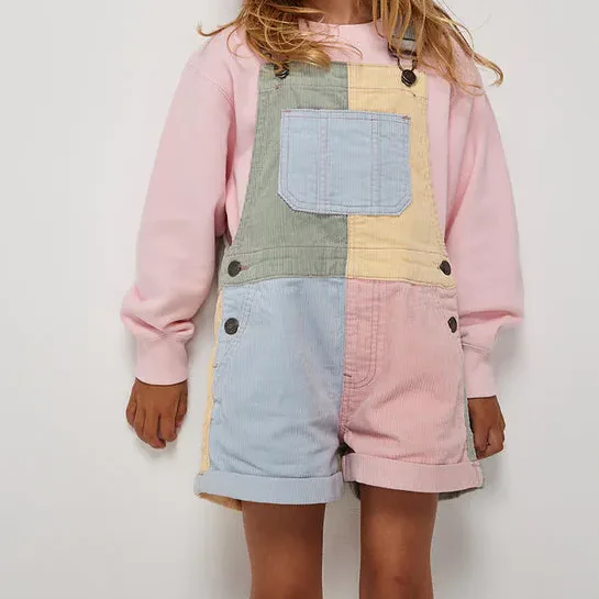 Custom Baby Girl Block Corduroy Cute Overalls Playsuit Girls Suspender Trousers - Image 5