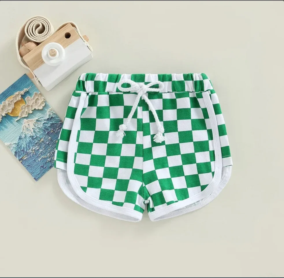 Checkered Print Shorts-Baby Short Toddler Shorts Checker Print-Trendy Baby Clothes Trendy Toddler Clothes Checkered Shorts - Image 3