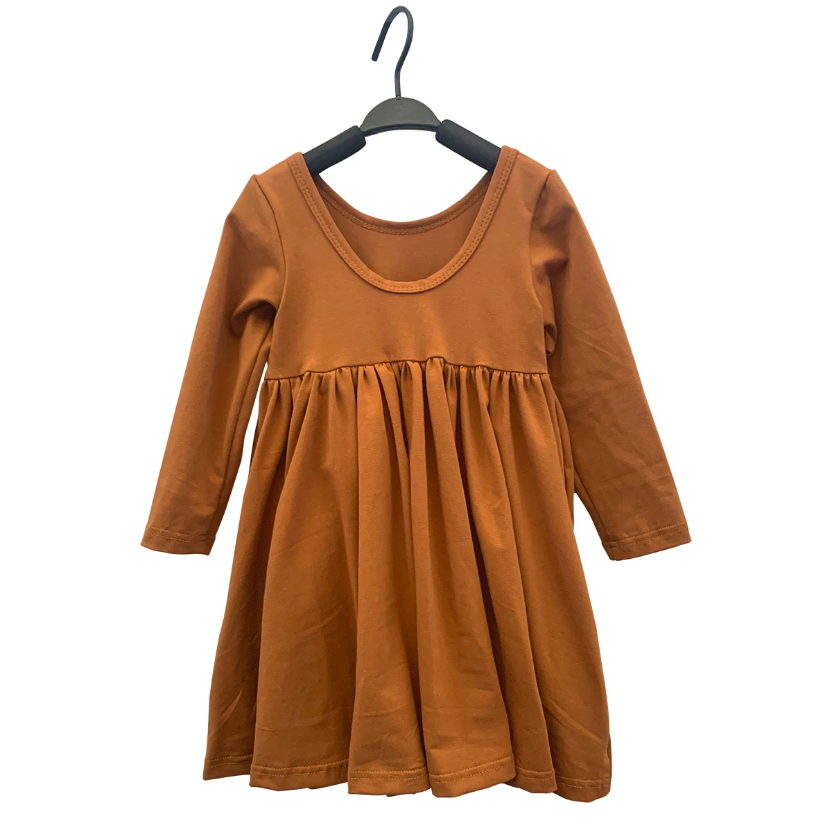 Custom Mommy and Daughter Autumn Knitted Cotton Long Sleeve Solid Casual Daily Match Dresses - Image 2