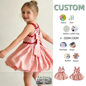 Girls' Flowing Ribbon Dress A-line Short Dress Fashionable Girls' Skirt Sleeveless Summer Baby  Lightweight Clothing for 0-8T