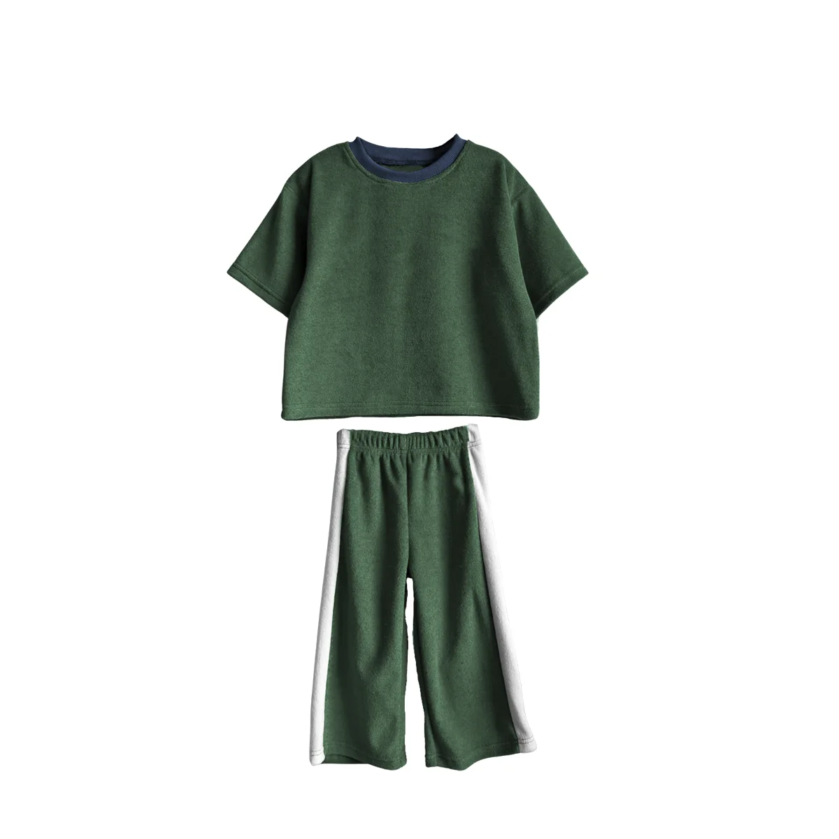 Summer Trendy Close-Fitting Sporty Casual Fashionable Kids Short Clothing Set Soft Cool and Breathable Towel Cloth - Image 2