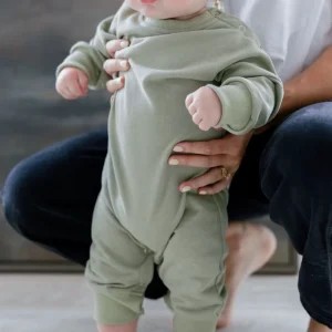 0-2T High Quality Autumn Baby French Terry Onesie Boys Girls Long Sleeve Shoulder Buttons Romper