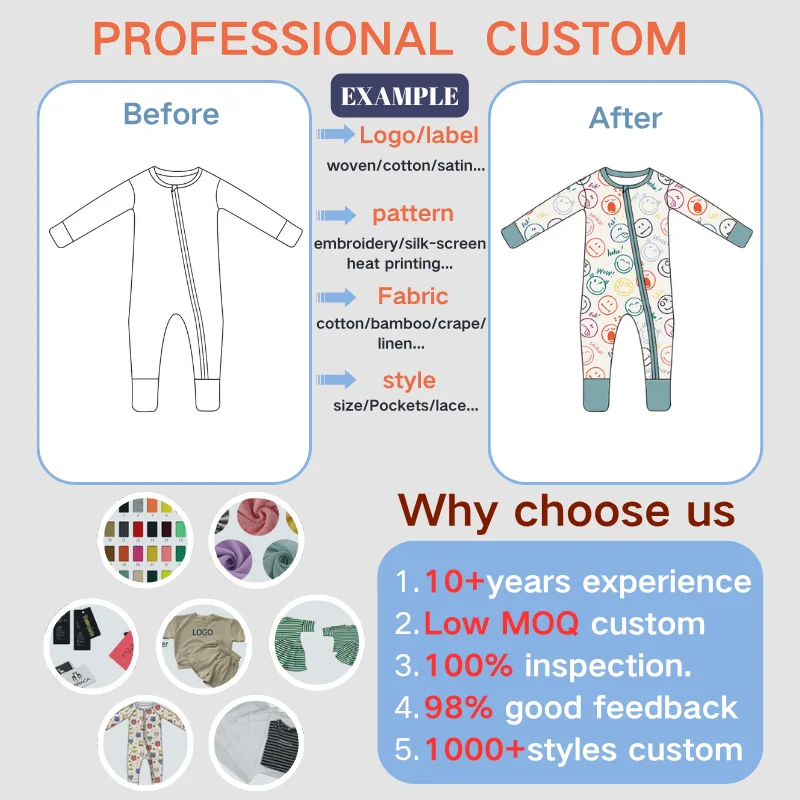 Unisex Custom Kids Bamboo Pajamas Romper Soft Breathable One-piece 2-way Zipper Halloween Pumpkin Ghost Print Knitted Infants - Image 6