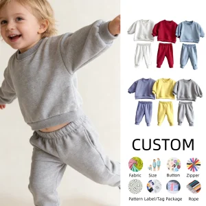 Customized Baby Clothing 2 Piece Outfits Lounge Hoodie Sweatsuit Sets Plus Size Fall Fashion Clothes Travel Pants Tracksuits