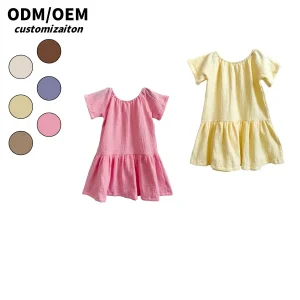 Must Have Girl's Sundress Ruffled Crape Cotton Cute Breathable Summer Outfit for Kids