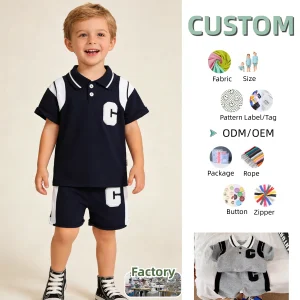 Cozy Soft 2-Piece Baby Sets Children's Shorts Set Children's Suit Shirt & Shorts Set Knitted Cotton Boys' Short Suit Boy Suit