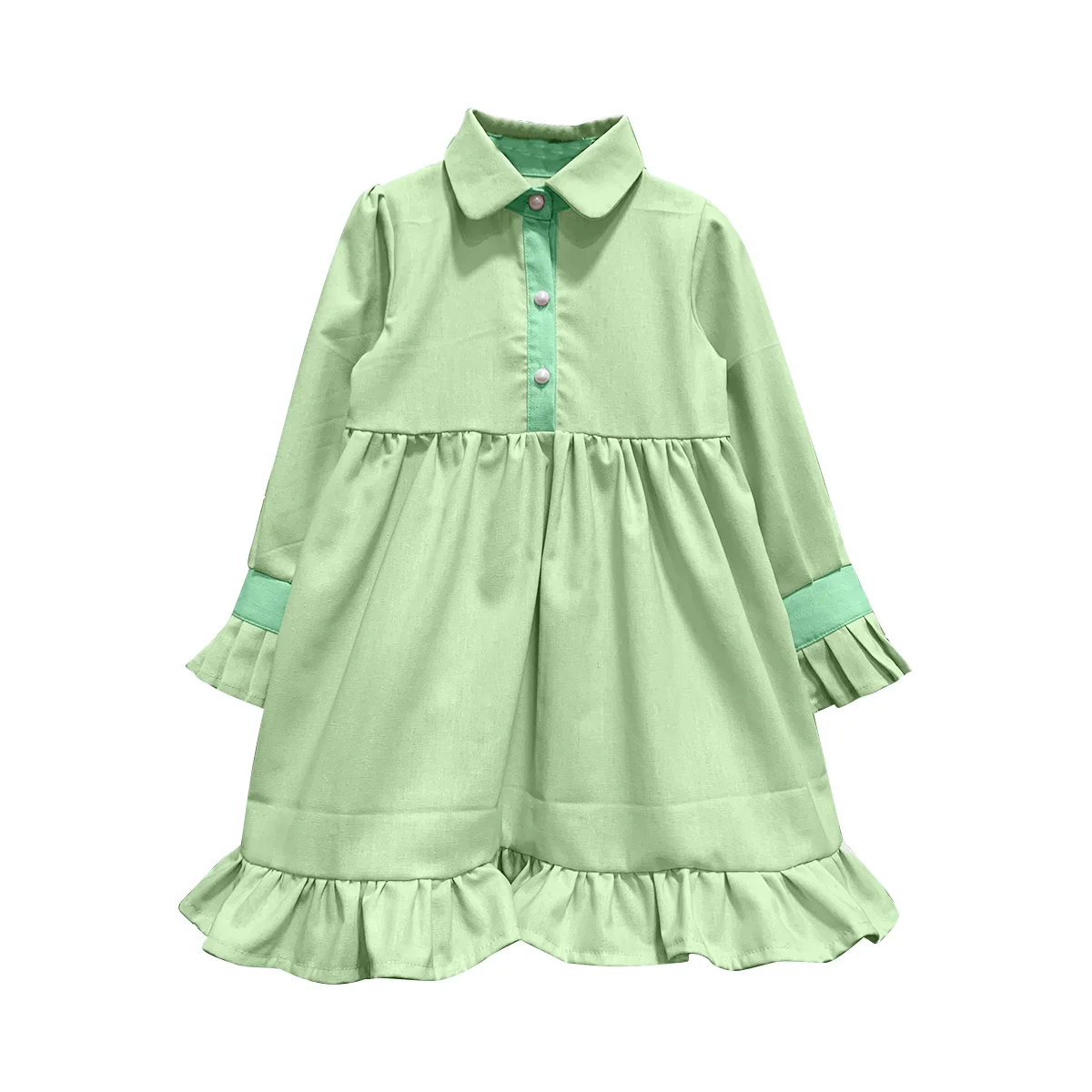Customized Long-Style Sweet and Cute Bright Cotton and Linen Skirt Fashionable Trendy Personalized Girls Dress for Kids - Image 4