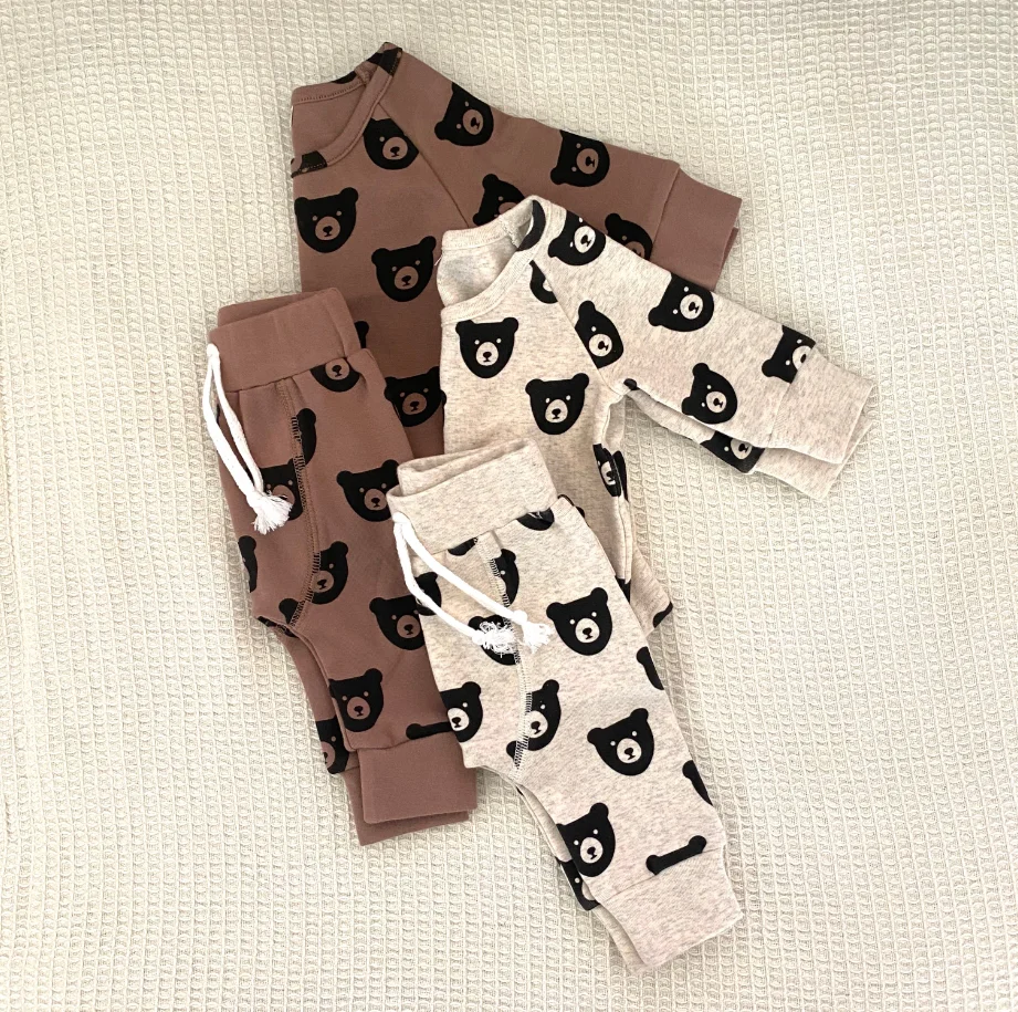 Summer Baby Bear Outfit Baby Cotton Lounge Set Short Sleeved Shorts Set - Image 3