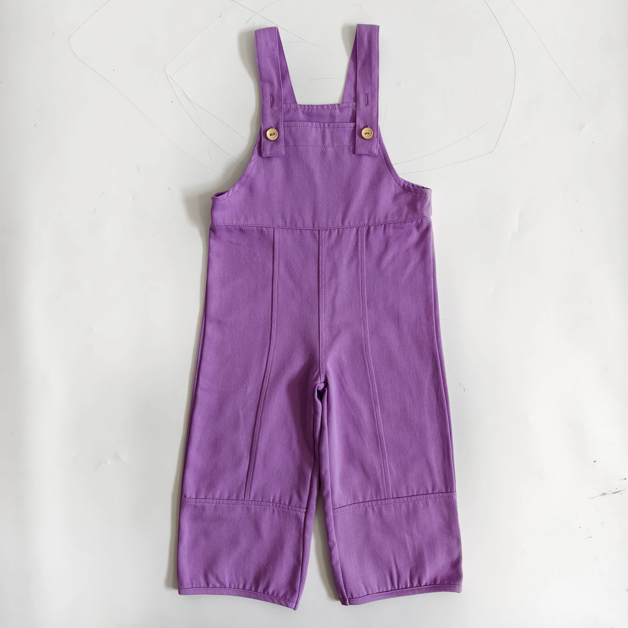 OEM Kids Clothes Set Trendy Toddler Girl Twill Jumpsuit Overall Long Casual Loose Bib Pants - Image 2