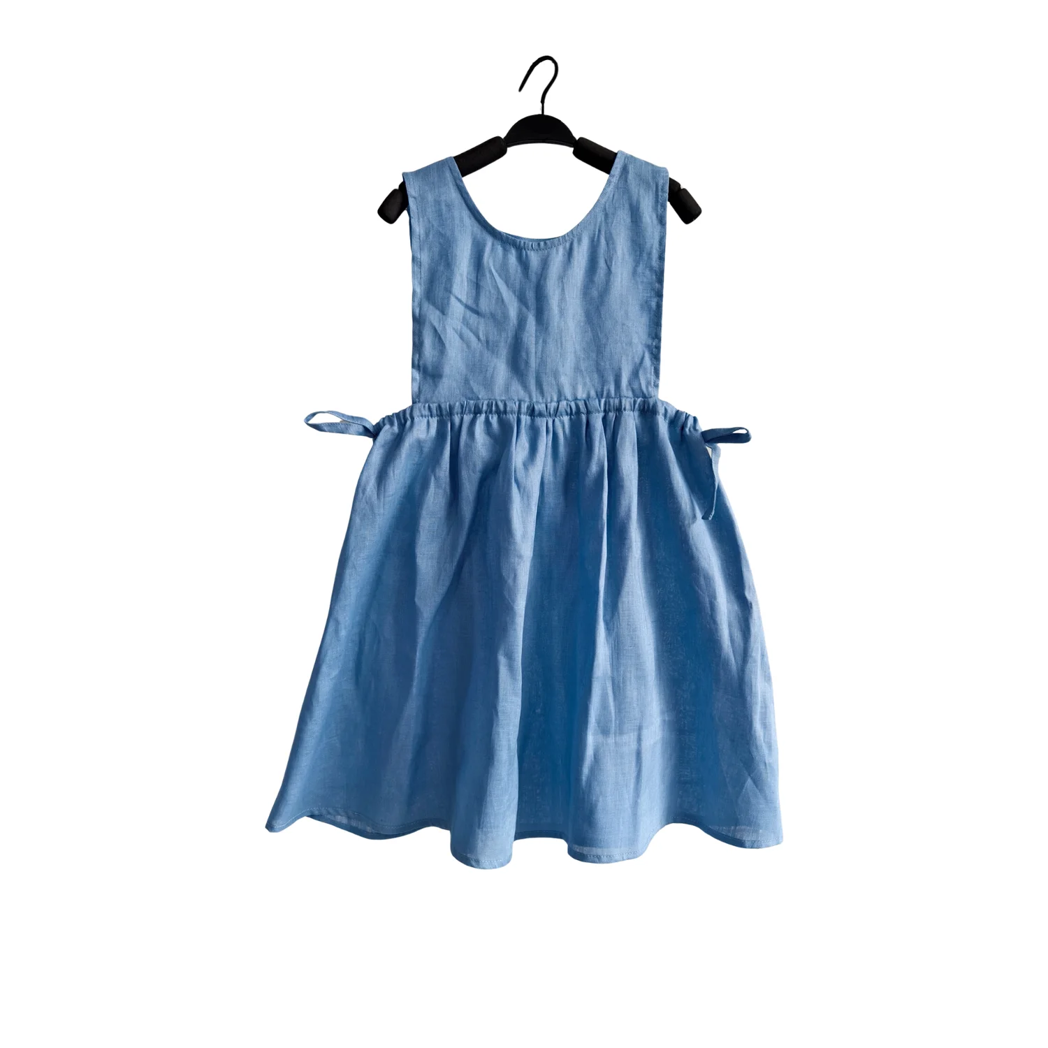 Customized Toddler Baby Girl Summer 100% Linen Dresses Sleeveless with Adjustable Waistband Little Girls Beach Sundress - Image 4