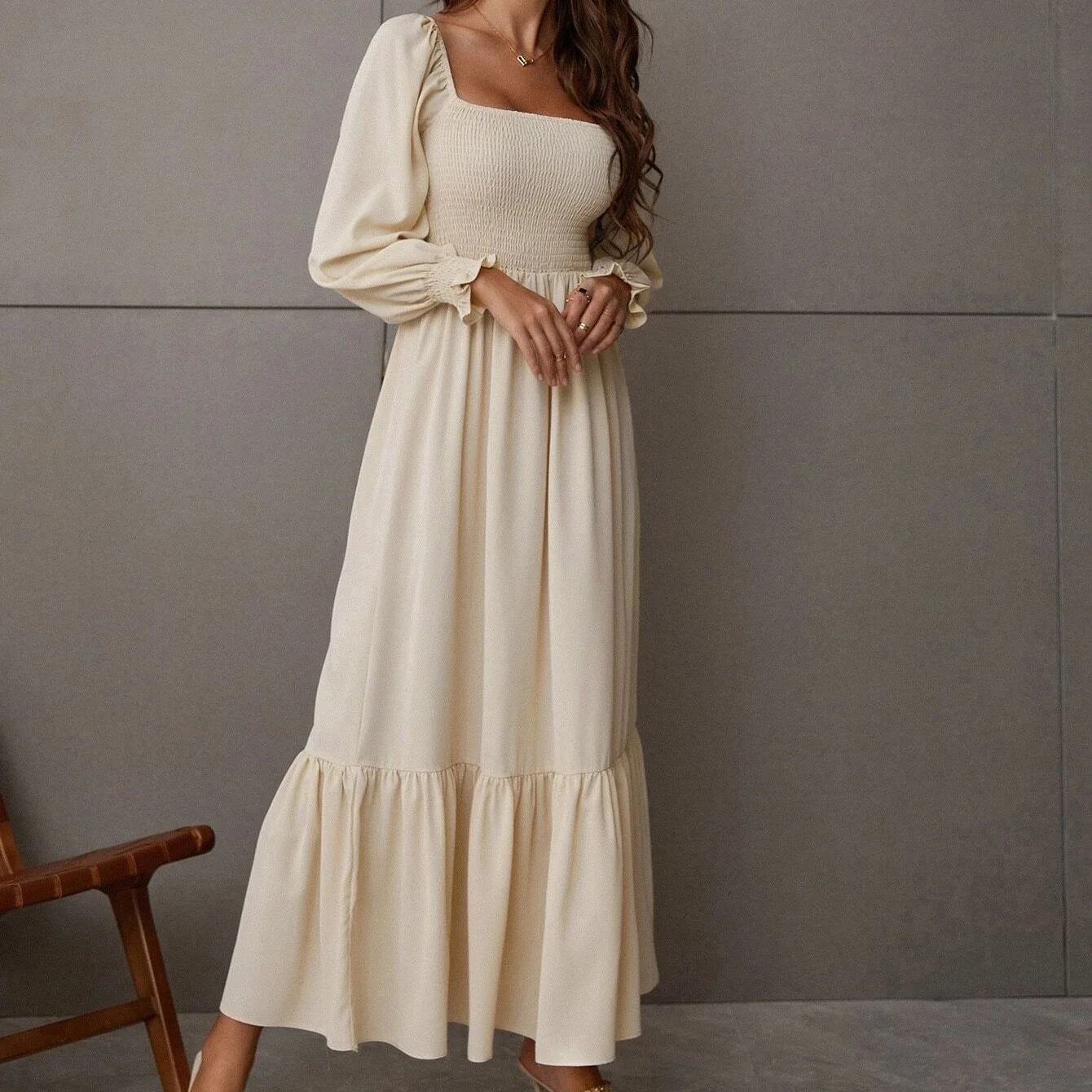 Hot Selling Women's Polyester or Cotton Long Sleeved Skirt Summer Dresses for Women - Image 4