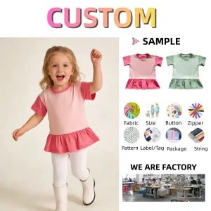 Girls' Striped T-shirt Top Summer Baby Girl Blouses Cute Kids Clothing T-shirt Skirt-style T-shirt for Baby Girls' 0-8T