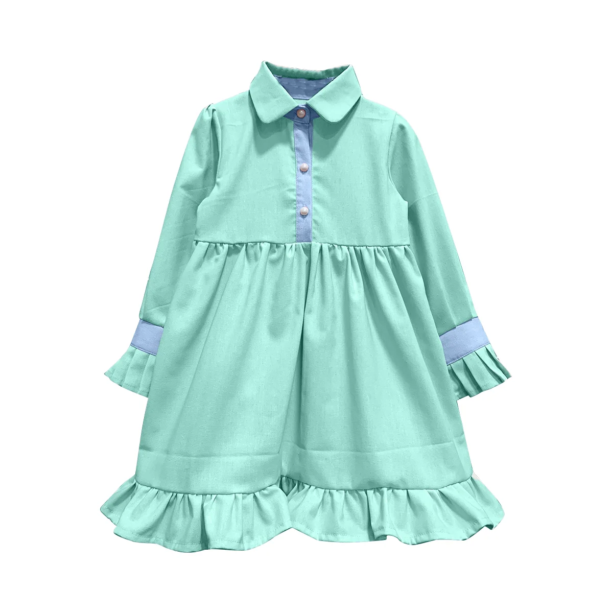 Customized Long-Style Sweet and Cute Bright Cotton and Linen Skirt Fashionable Trendy Personalized Girls Dress for Kids - Image 2
