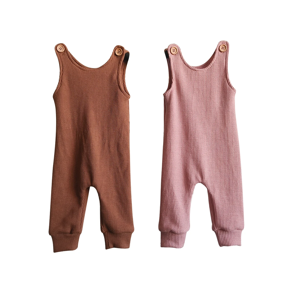 Baby Romper Newborn Girl Boy Summer Clothes Waffle Cotton Checkerboard Casual Baby Sleeveless Jumpsuits Toddler Playsuit - Image 3