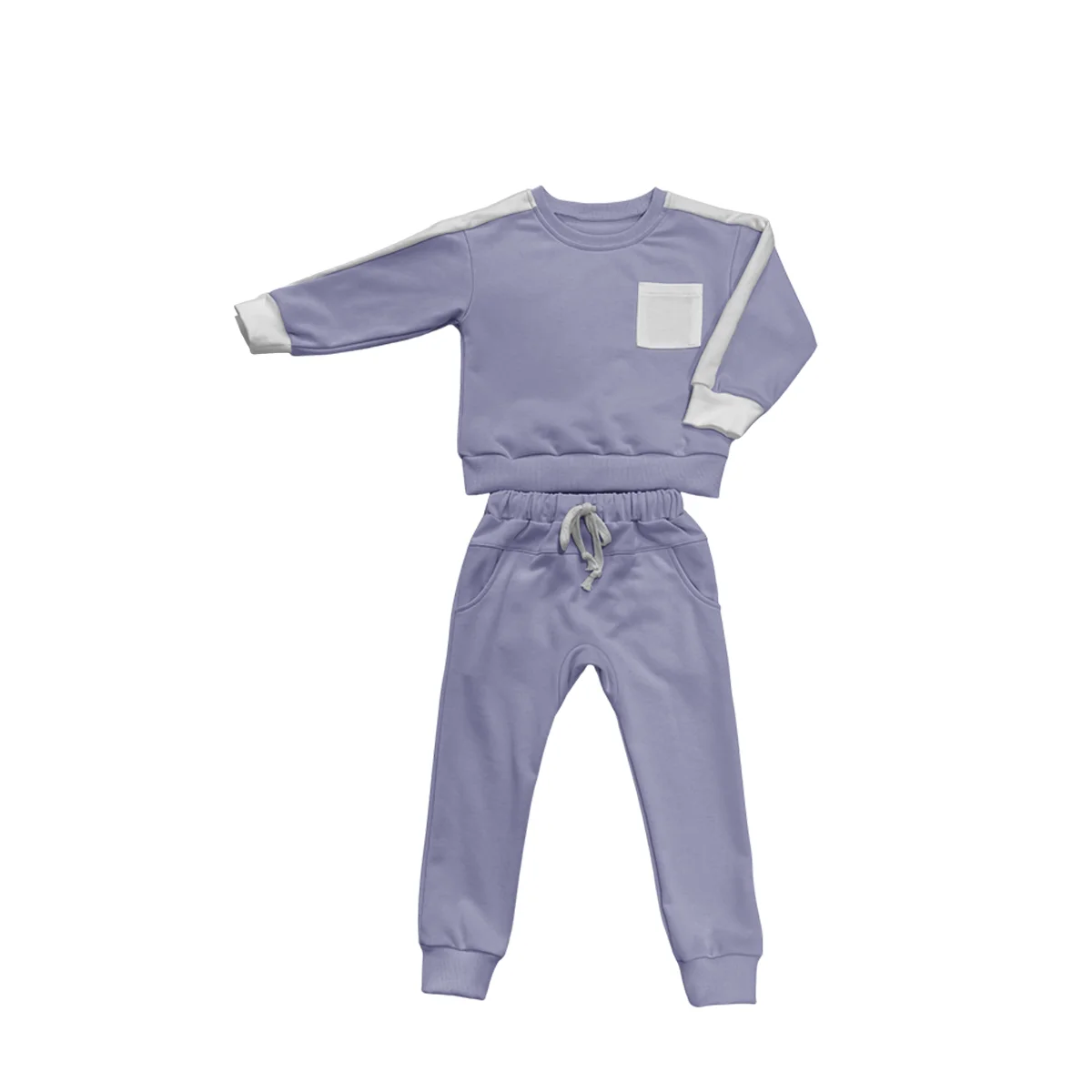 Autumn Spring Kids Long Sporty Casual Sweatshirt Set Fashionable Bright Light Cotton Close-Fitting and Trendy for Baby - Image 4