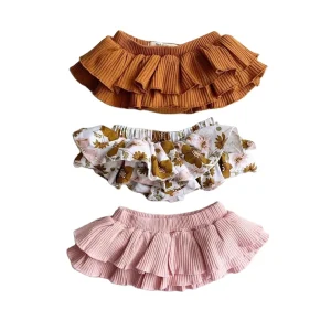 Baby Summer Clothing Infant Newborn Baby Girls Floral Ruffled Shorts Solid Skirts Fashion Bottoms PP Shorts Skirt
