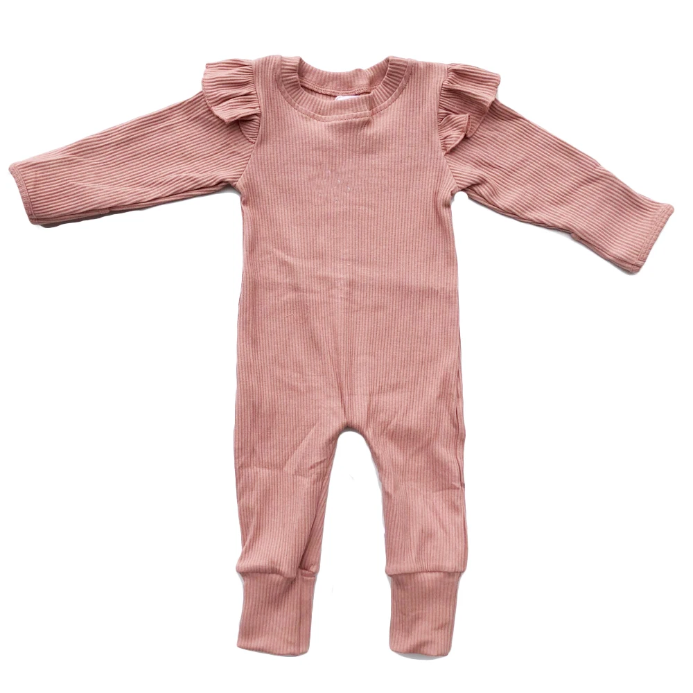 Dynamic Sophisticated Simple Kids Spring & Autumn Long-Sleeved Pajamas Fashionable Trendy Ribbed Baby Rompers - Image 2