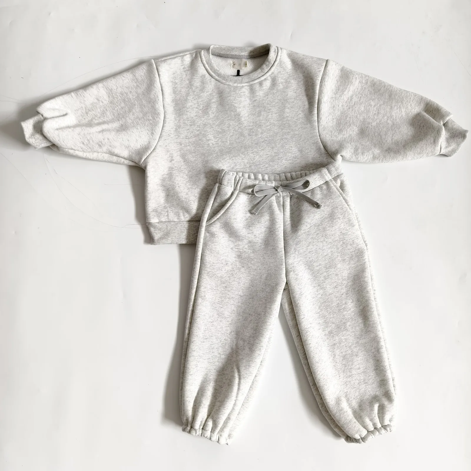 Winter Unisex Baby Toddler Fleece Tracksuit Sets Sweatshirt 2 Pcs Jogger Sets Kids Clothes Set - Image 6