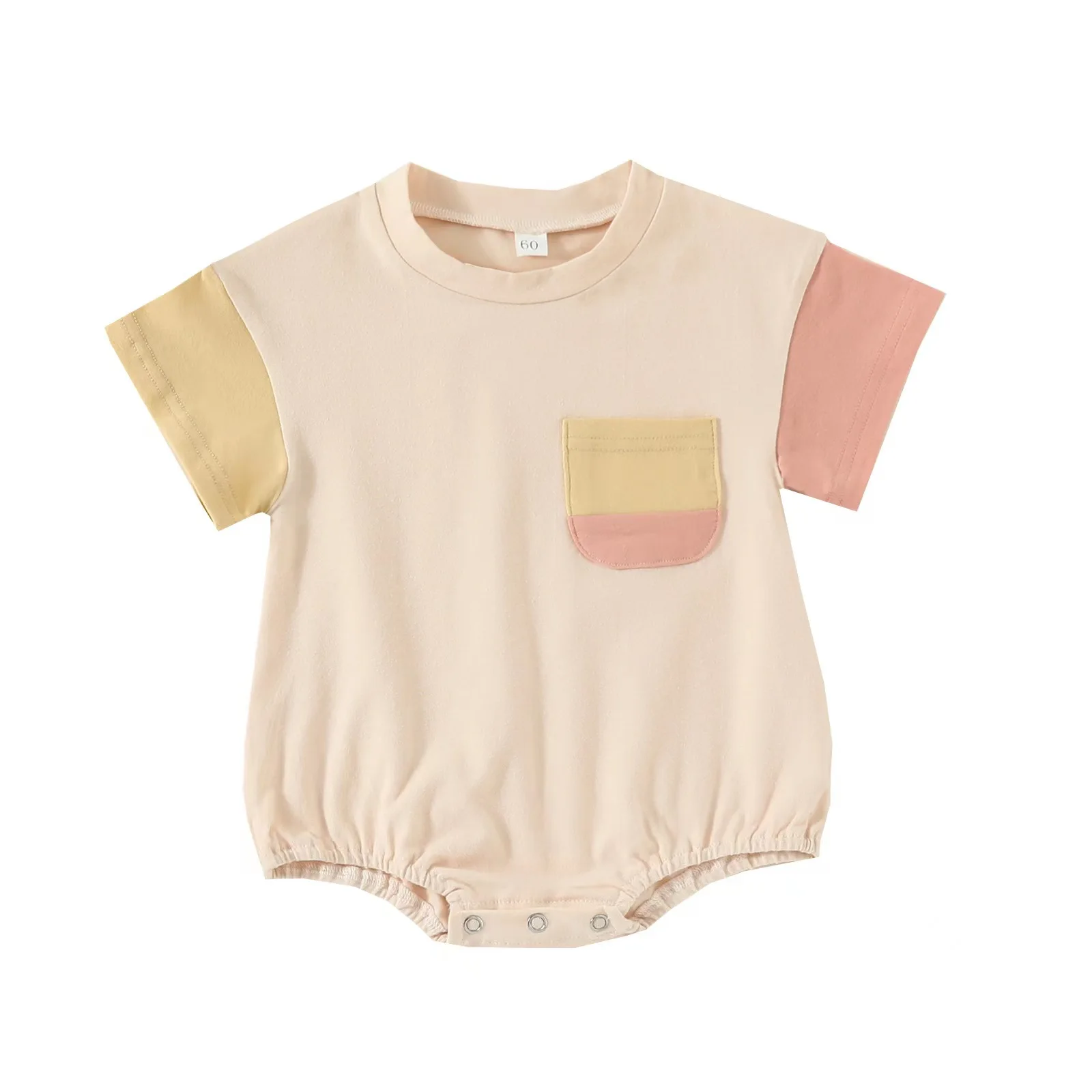 2024 Summer Newborn Baby Clothes for Toddler Boys Girls Rompers Color Short Sleeve O-neck Bodysuits Jumpsuits - Image 2